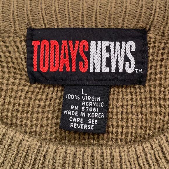 90s Southwestern Earthy Sweater Lodge Cabincore Americana Olive Rust Burnt L - Picture 10 of 10